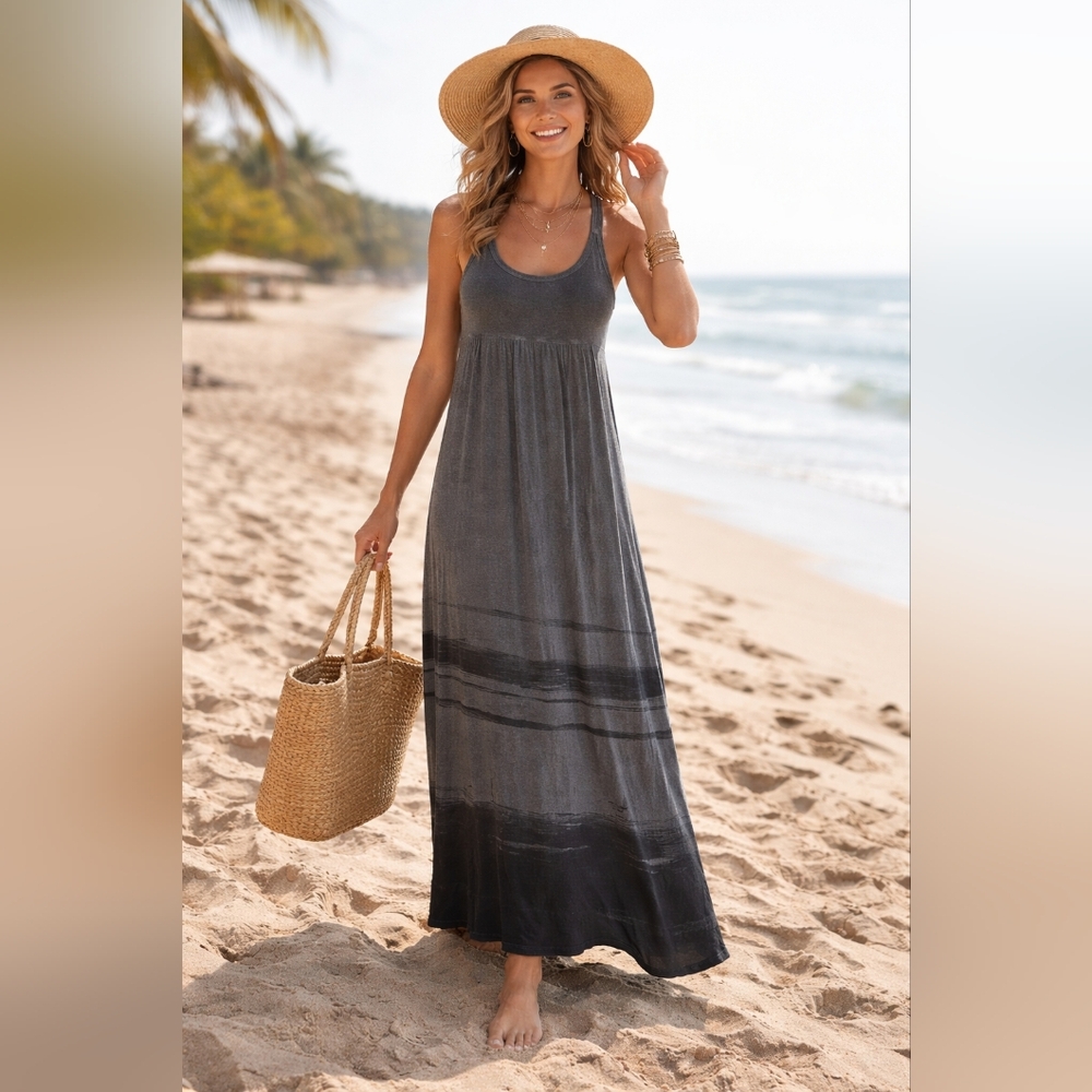 Standard James Perse Maxi Racerback Dress Size 3/L in Grey